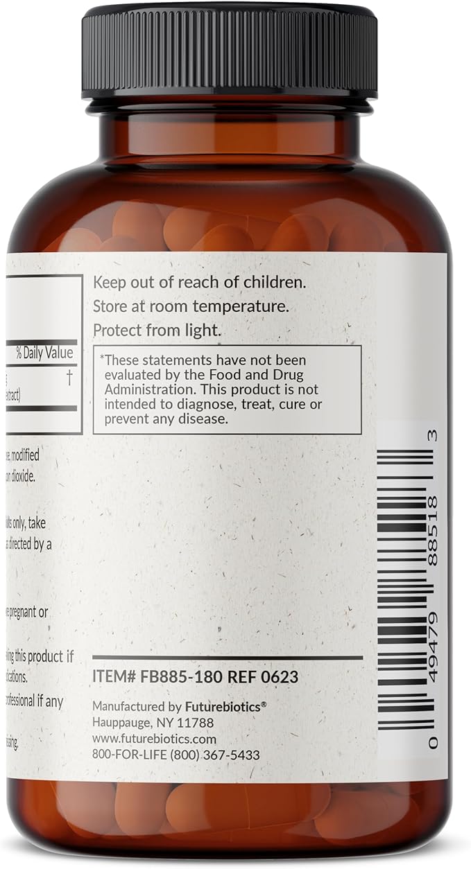 Futurebiotics Bacopa 1200 MG Supports Healthy Brain Function Non-GMO, 180 Vegetarian Capsules