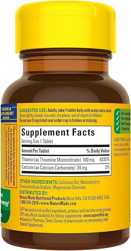Nature Made B1 100 Mg 100 Count (5 Pack)