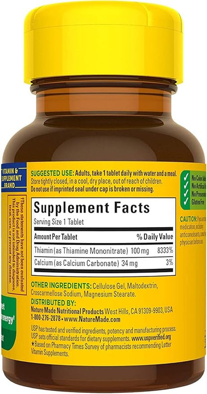 Nature Made B1 100 Mg 100 Count (5 Pack)