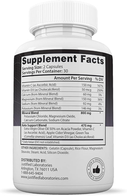 (10 Pack) Advanced Keto 1500 Keto Pills 1275MG New & Improved Formula Contains Apple Cider Vinegar Extra Virgin Olive Oil Powder Green Tea Leaf 600 Capsules