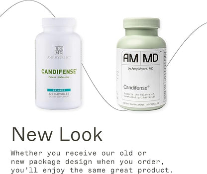 Amy Myers MD Candifense Candida Cleanse - Anti Overgrowth and Yeast Supplement - Herb Free Plant Based Enzymes - Supports Digestion & Gut Health - Amylase, Cellulase, Xylanase, Invertase - 120 Caps