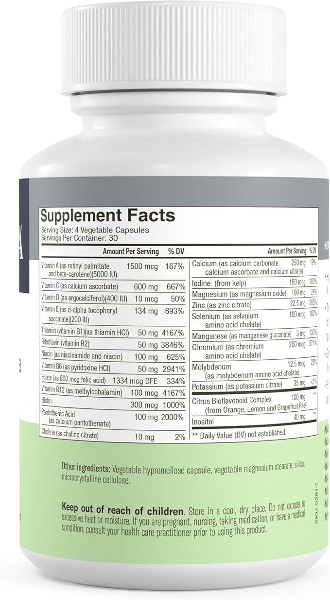 FREEDA Multivitamin - Iron Free Ultra Kosher Multi Vitamins Supplements for Women Health - Men’s Vitamins for Men Health - Multivitamins for Men & Women Adult Vitamins Multivitamin, 120