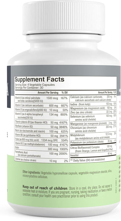 FREEDA Multivitamin - Iron Free Ultra Kosher Multi Vitamins Supplements for Women Health - Men’s Vitamins for Men Health - Multivitamins for Men & Women Adult Vitamins Multivitamin, 120