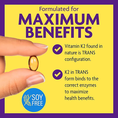 InnovixLabs Vitamin D3 K2-5000 IU Vitamin D3 Plus 600 mcg Vitamin K2 MK4 and MK7 for Max Calcium Absorption, Supports Bone, Immune, Heart Health, 3rd Party Tested, Gluten Free, 60 Softgels