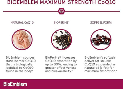 BioEmblem Antarctic Krill Oil Supplement and CoQ10 with BioPerine