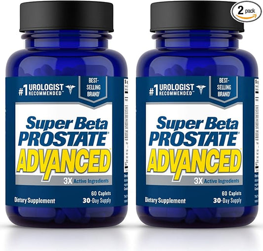 Advanced – Prostate Support Supplement for Men's Health, Promote Sleep, Support Bladder Emptying, Beta Sitosterol (120 Caplets, 2- Pack)