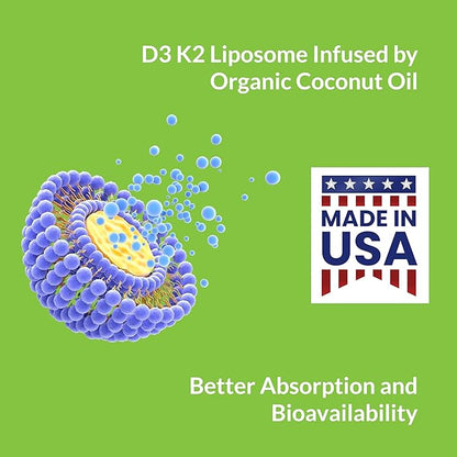 UpNourish Liposomal D3 K2 Vitamin 10000 IU D3 and K2 MK-7 200 mcg - 180 Vitamin D3 k2 (Vitamina D3 con K2) Mini Softgels - Easy to Swallow K2 D3 Vitamin