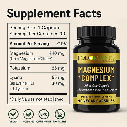 Todorganic 2-Pack: Apricot & Graviola Extract + Magnesium, Potassium & Lysine – Vegan Supplement Combo for Relaxation, Healthy Skin & Mineral Balance – Non-GMO, Gluten-Free – 2 Bottles