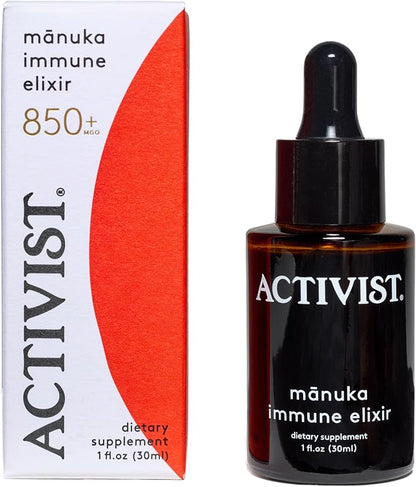 ACTIVIST Manuka Immune Elixir | Raw Mānuka Honey 850+MGO, Elderberry, Deionized Water | Dietary Supplement (30 mL | 1 fl oz)
