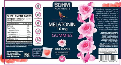 Melatonin Gummies, 60 Count, Supports Healthy Sleeps, Nighttime Solution to Enhance Sleep Quality Melatonin Gummies for Adults Vegetarian Without Gluten