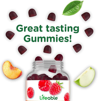 Lifeable Prebiotic Fiber Gummies for Adults | 5g | Great Tasting Fiber Supplement Gummies | Prebiotic Gummies for Digestive Health | High Fiber Gummies for Women, Men | 90 Gummies
