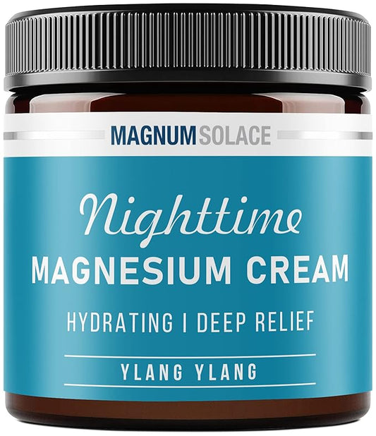 Magnesium Cream – Magnesium Chloride Cream – Topical Magnesium Cream for Nighttime Relief, Rest & Recovery – Safe for Kids (Ylang Ylang)