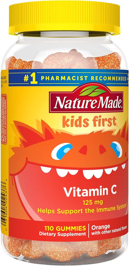 Nature Made Kids First Vitamin C Gummies, Dietary Supplement for Immune Support, 110 Gummies, 110 Day Supply (Pack of 2)