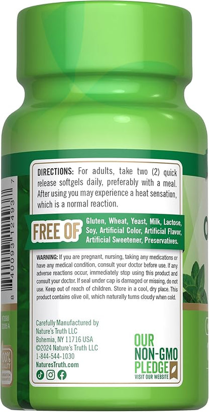 Nature's Truth Oil of Oregano Softgels | 4000 mg | 120 Count | Non-GMO & Gluten Free Herbal Supplement