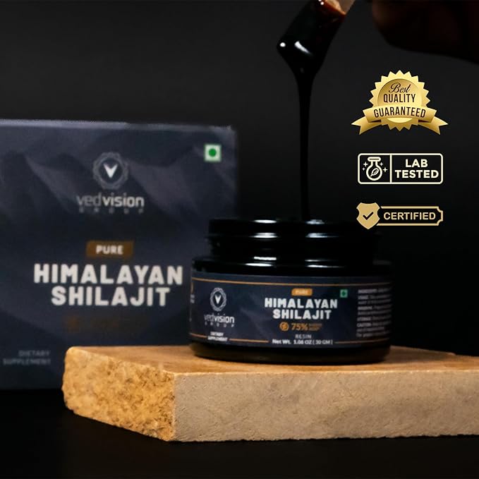 Pure Himalayan Shilajit Resin, 400mg A Grade High Potency with 75%+ Fulvic Acid & 85+ Trace Minerals, Pure Shilajit for Men & Women - with Lab Test Report - 75 Servings