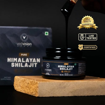 Pure Himalayan Shilajit Resin, 400mg A Grade High Potency with 75%+ Fulvic Acid & 85+ Trace Minerals, Pure Shilajit for Men & Women - with Lab Test Report - 75 Servings