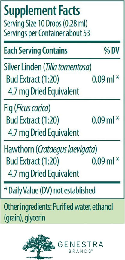 Genestra Brands Calm-gen | Silver Linden, Fig, and Hawthorn Herbal Supplement | 0.5 fl. oz.