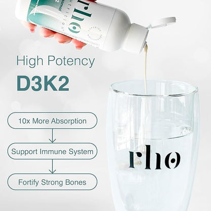 Liposomal D3K2 – Ultra High Absorption Liquid Vitamins D3 and K2 Supplement – Boosts Immune System & Overall Health; Supports Strong Bones & Muscles, and a Healthy Heart