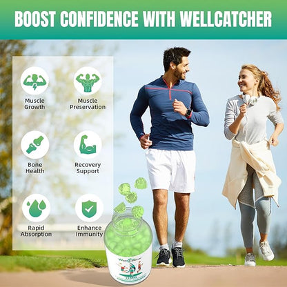 HMB And Leucine Supplements Gummies: HMB Supplements for Men Women with Leucine Amino Acid L-Glutamine Support Muscle Growth Relief Fast Workout Recovery Sugar Free Vegan Apple Flavor 30 Day Supply