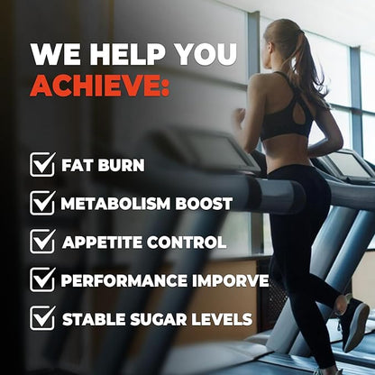 Daytime Fat Burner Supplement for Men & Women,with Green Tea Extract, L-Carnitine, Co-Q10, Turmeric, Berberine,Bitter Melon for Metabolism Appetite Support 60 Capsules