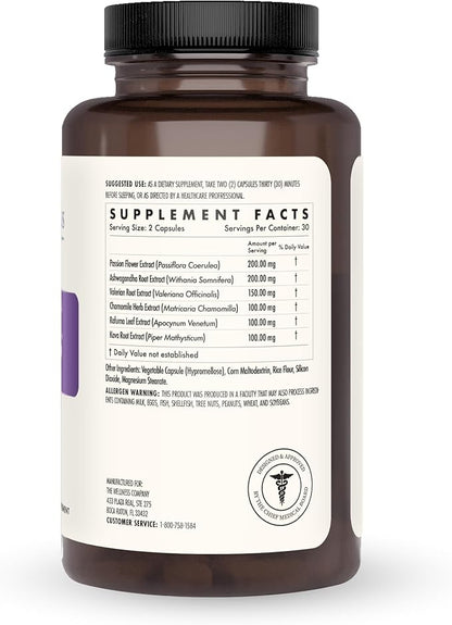 The Wellness Company Restful Sleep | 60 Capsules (1 Month Supply) | Natural Melatonin-Free Sleep Support | Non-GMO, Vegan, Gluten Free | for Gently Calming and Relaxing Mind and Body