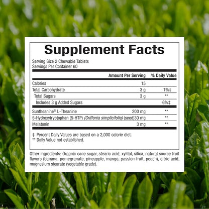 Natural Factors, Stress-Relax Tranquil Sleep Chewable, Supports the Full Sleep Cycle, 120 Count (Pack of 1)