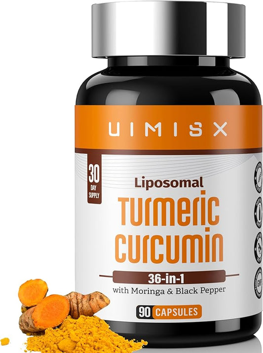 Liposomal Turmeric Curcumin Supplement with High Potency - 95% Curcuminoids Extract Enhanced with Pepper & Moringa for Optimal Health Support Enhanced Bioavailability for Joint Support