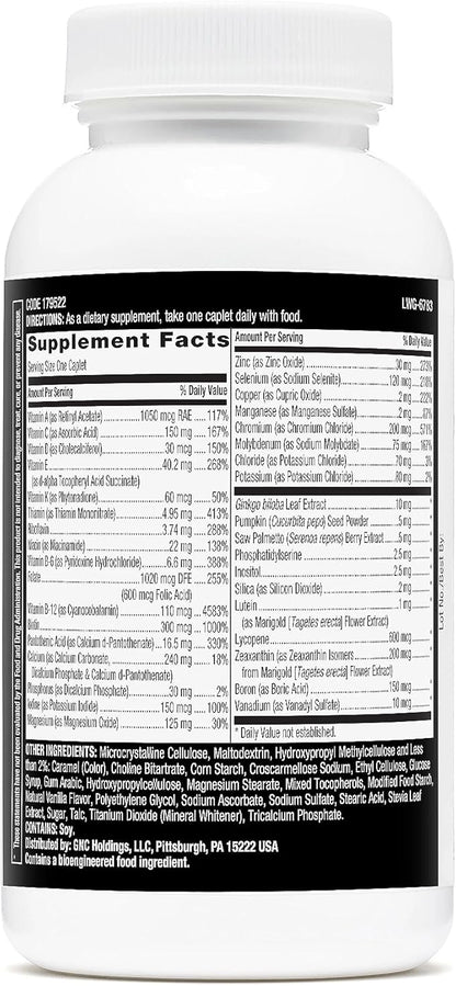 GNC Mega Men 50 Plus One Daily Multivitamin | Supports Prostate Function | Includes Support for Heart, Brain, & Eye Health | 60 Count
