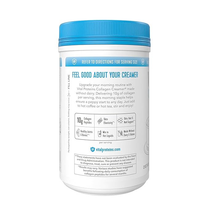 Vital Proteins Collagen Coffee Creamer, Non-Dairy & Low Sugar Powder with Collagen Peptides Supplement - Supporting Healthy Hair, Skin, Nails - Original10.3oz