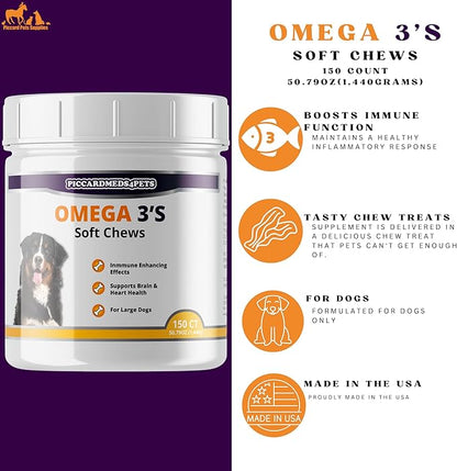 Skin and Coat Omega 3's Soft Chews Large Dogs 150 CT