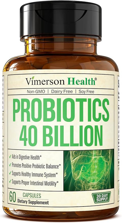 Probiotic 40 Billion CFU - Bifidus Probiotics (Probióticos) and Daily Immune Balance Probiotics for Gut and Digestive Health - 4 Clinically-Studied Strains - Shelf Stable - Dairy & Soy-Free - Non-GMO