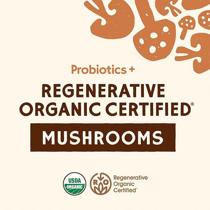 Super Blend Powder, Mushroom Mycelium and Dog Probiotic Supplement for Immunity and Digestive Health Support, Reishi & Probiotics, 90 Servings