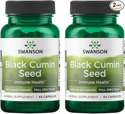 Swanson Full Spectrum Black Cumin Seed 400 Milligrams 60 Capsules (2 Pack)