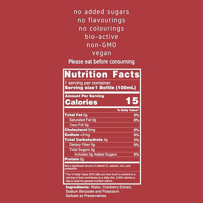 CRANEL UTI Support Cranberry Elixir, 4X Bottles (Monthly Supply) Clinically-Proven & Antibiotic-Free, Packed with 3,000 Real Cranberries (Tart Taste) Vegan & Non-GMO, Zero Added Sugar