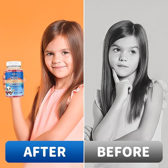 Magnesium Gummies for Kids, Magnesium Citrate Supplement for Adults & Kids, Calm Magnesium Gummies Support Sleep, Bone & Muscle Health, Nerve Relaxation, 60 Cherry Gummies