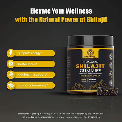 Shilajit Gummies | Organic Himalayan Shilajit with Ashwagandha, Pomegranate & Manuka Honey | Delicious Chewables Gummies for Men & Women