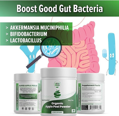 Layer Origin Organic Apple Peel Powder Boost Akkermansia and Bifidobacteria