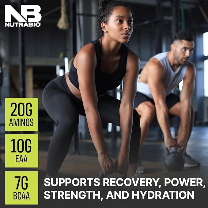 NutraBio Intra Blast Bcaa Powder Amino Acid Supplement, Electrolyte & Hydration Blend, Intra, Pre Workout & Muscle Recovery, 20g Eaa Amino Acids Powder, 5g Glutamine- Blueberry Lemonade, 30 Serving