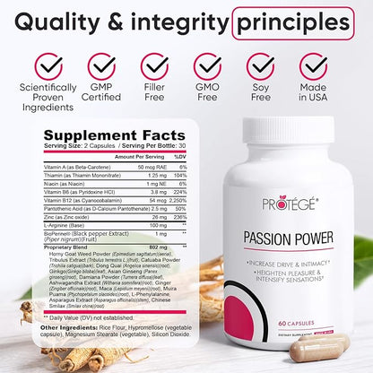 Female Libido Booster for Women - Drive, Energy and Intimacy Enhancement Pills - All-Natural Libido Enhancer with Maca Root, Ashwagandha Extracts - 60 ct