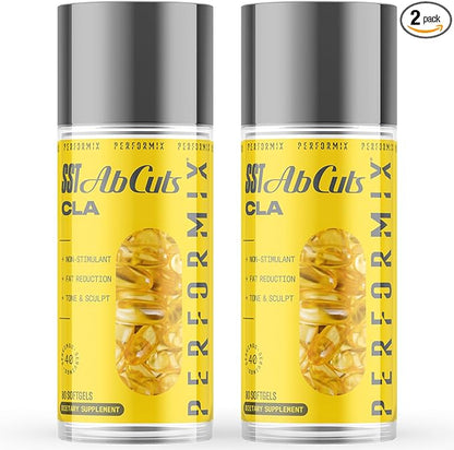 PERFORMIX - SST AbCuts - CLA 1,000 mg - Stim Free - Thermogenic - Fitness Goals - Metabolism Booster - Health & Wellness - Safflower Oil, Omega 3, Flax Seed & Vitamin E - Pre Workout - 160 Softgels