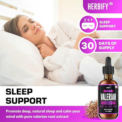 HERBIFY Bundle - K2 and D3 Drops & Valerian Root Tincture - Bone Strength & Nervous System Support