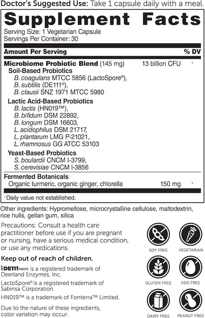 Dr. Drew Sinatra’s LifeBiome Gut Restore Advanced, Maximum Strength Microbiome Probiotic with Fermented Botanicals, 11 Multi Strains, 30 Once-Daily Capsules, Vegetarian, Soy-, Dairy-, and Gluten Free