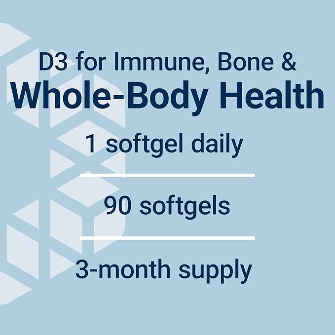 Life Extension Vitamin D3 25 mcg (1000 IU), Immune System Support, Bone Health, Whole-Body Health, Value Size, Gluten-Free, Non-GMO, 90 softgels