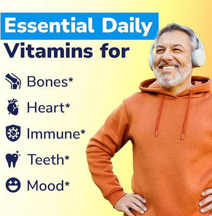 Vitamin D3 K2 Supplement, 10000 IU D3 / 200 mcg K2 MK7, Calcium Absorption, Bone, Heart, Immune & Muscle Support, Enhanced Absorption, No Soy, Easy to Swallow, 90 Softgels