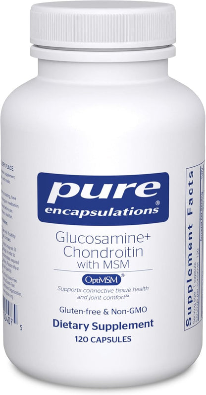 Pure Encapsulations Glucosamine Chondroitin with MSM - Supports Joint Health & Normal Cartilage Formation* - Maintains Enzyme Activity - Gluten-Free & Non-GMO - 120 Capsules