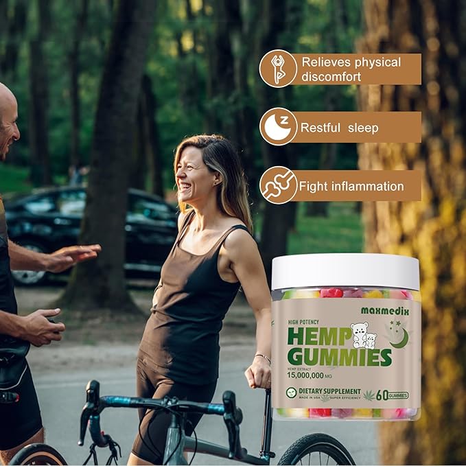 Hemp Gummies Advanced Extra Strength- High Potency Natural Hemp Oil Extract Gummy, Great for Peace & Relaxation,Naturals Fruit Flavors,Made in USA