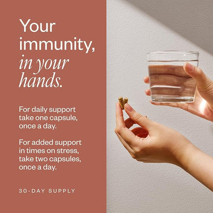 SHII AHCC Daily Immunity, 30-Days Supply – Vegan, Gluten Free Immune Support Supplement with AHCC, Immune System Support from Functional Shiitake Mushrooms, Promotes Immune Response & Cellular Health