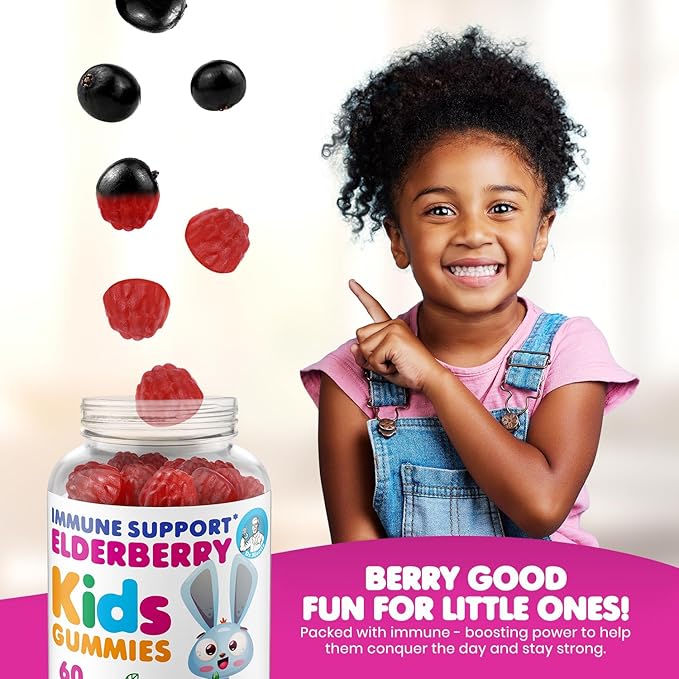 DR. MORITZ Elderberry Gummies for Kids & Toddlers - Immune System Booster- Health Support with Black Sambucus Elderberries Extract - Herbal Immunity Boost Supplement
