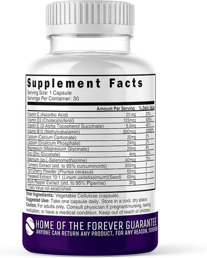 Nature's Fusions LupuEase Lupus Relief Products Multivitamin Supplements - Vitamin C, D3, E, B12, Turmeric Curcumin Extract (std. 95% curcuminoids) - Omega 3 Fatty Acids - 30 Day Supply - 400mg