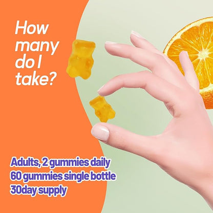 Multivitamin Gummies for Adult 5200mcg Biotin, Citrus Flavored Daily Multivitamins with Vitamins A, C, D3, E, B6 and B12, Zinc-Skin, Hair Growth, All Over Health